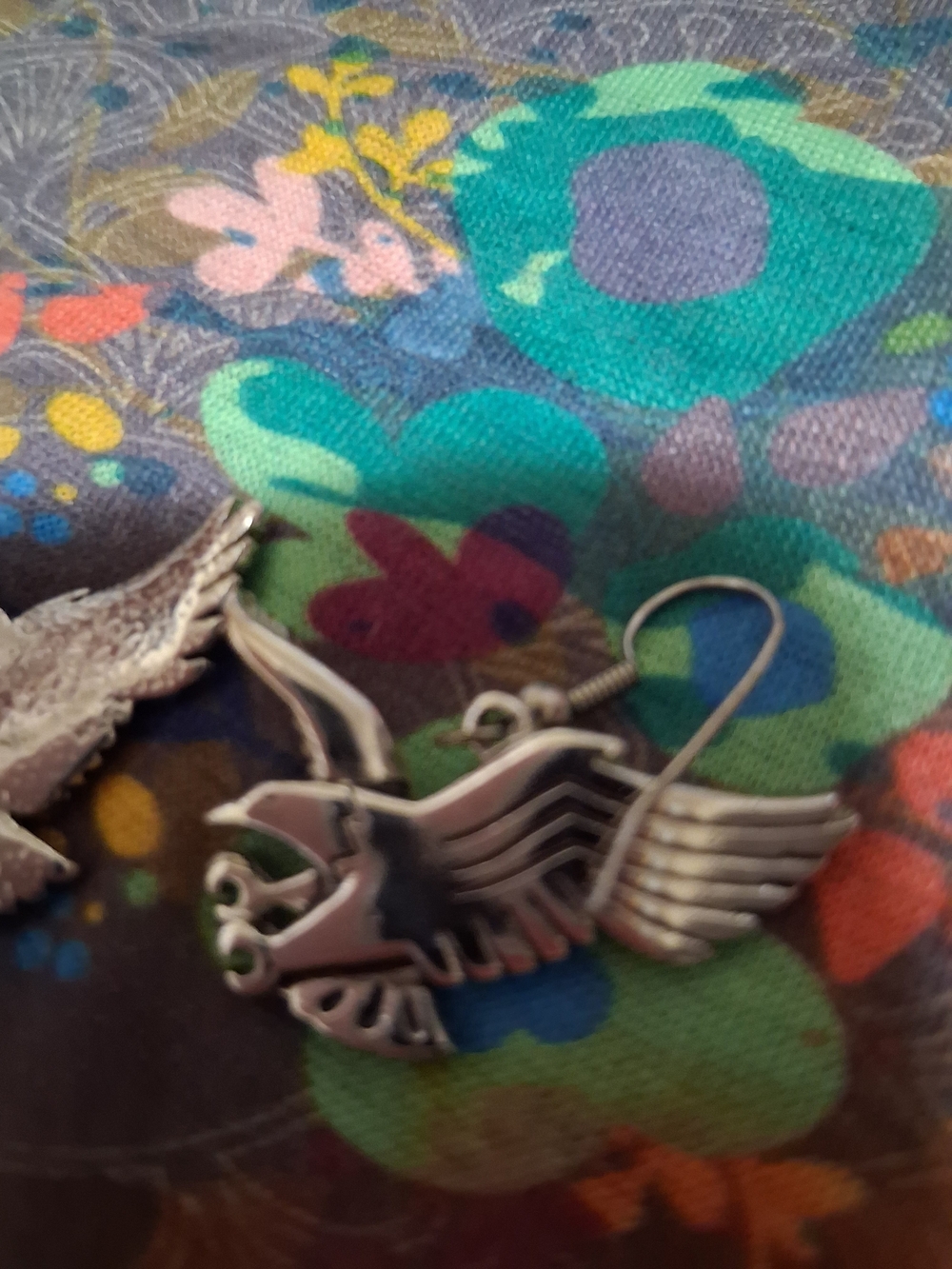 Silver Bird Dangle Earrings for Birds Category